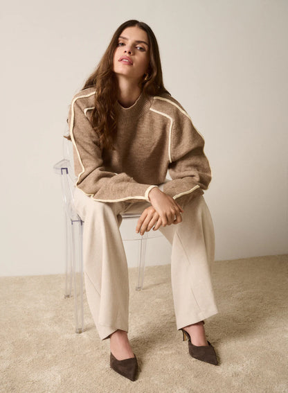 Getaway sweater - Mocha / Ivory
