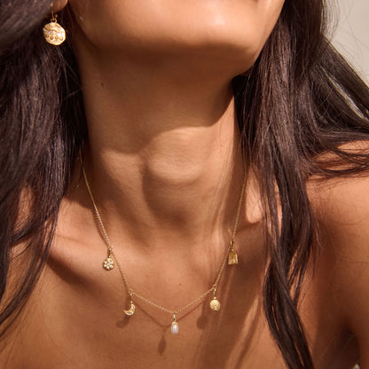 Sea & Sky Charm Necklace - Yellow Gold