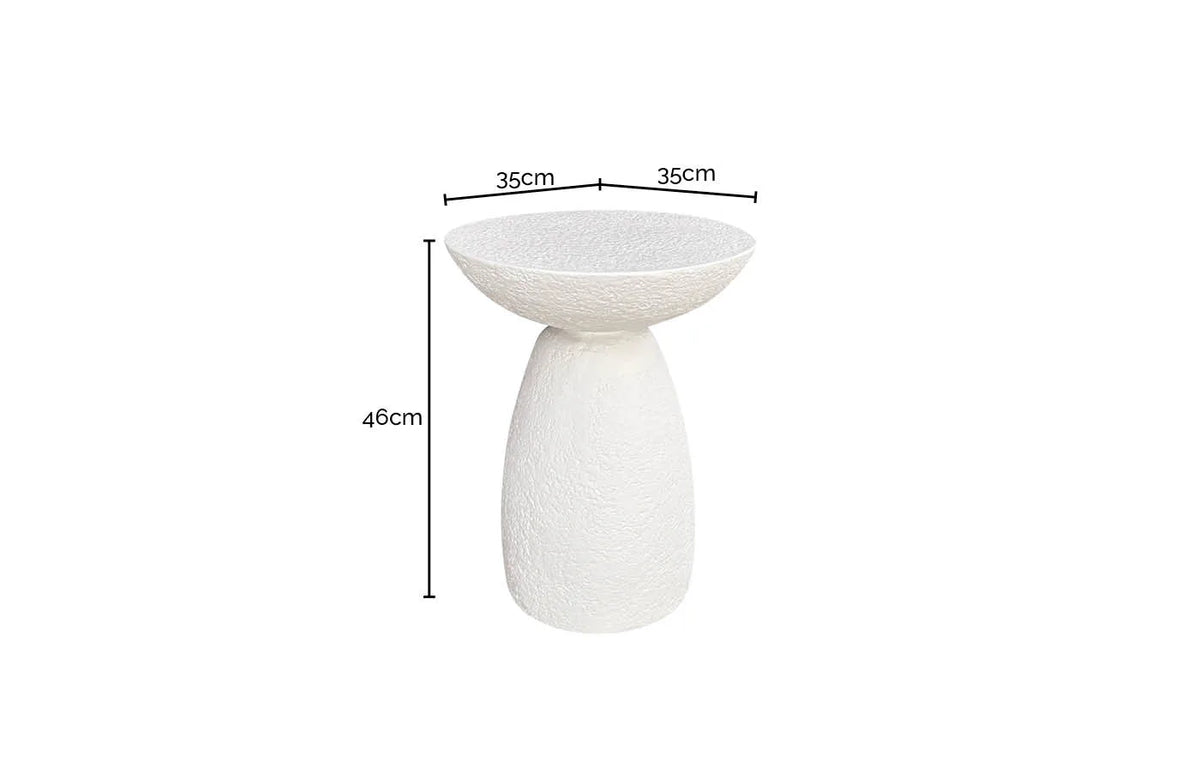 Avana Side Table - Milky White