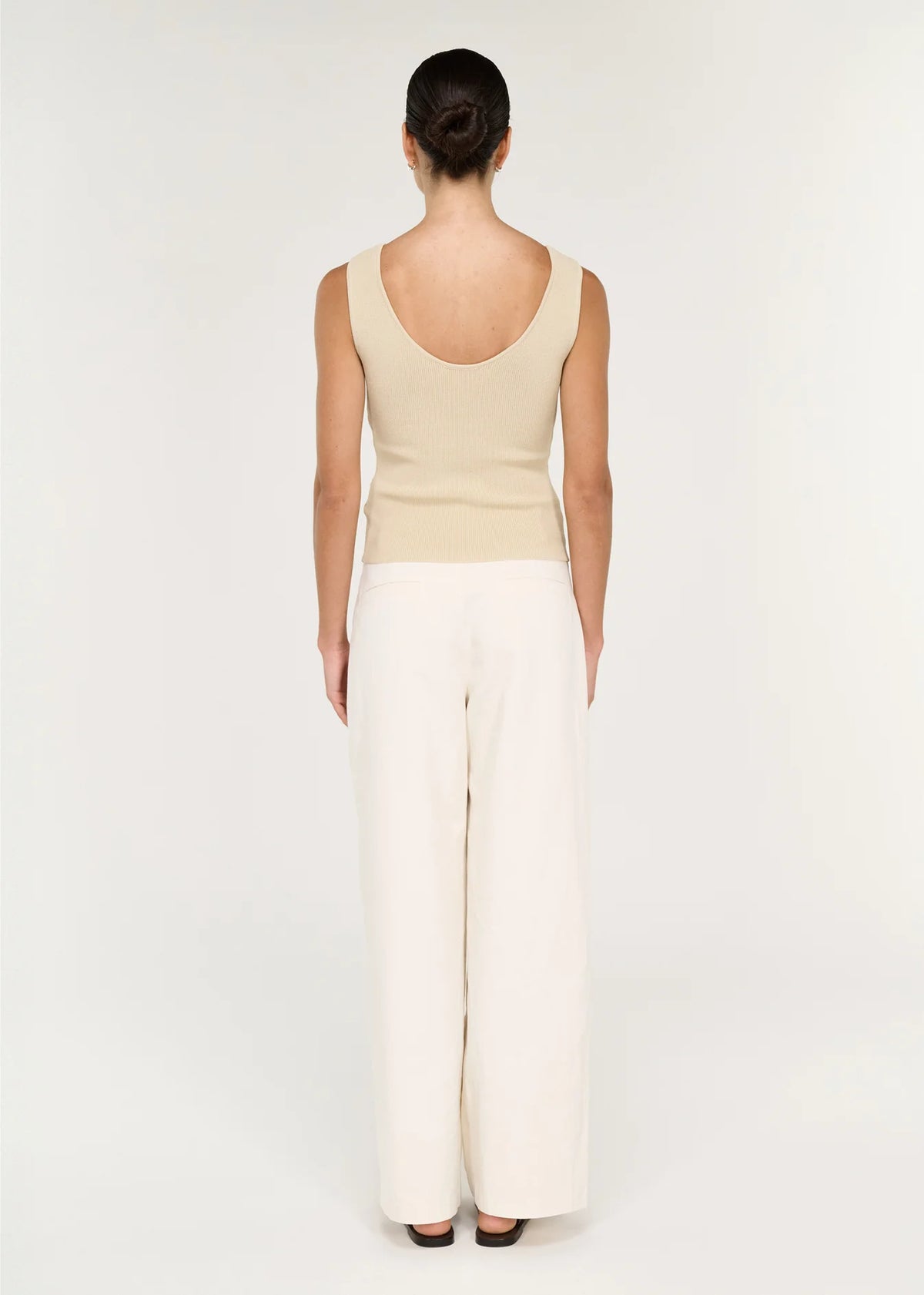 Moda Reversible Knit Tank - Ecru