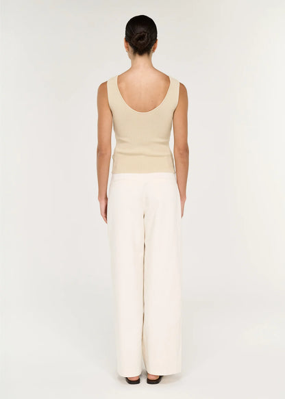 Moda Reversible Knit Tank - Ecru