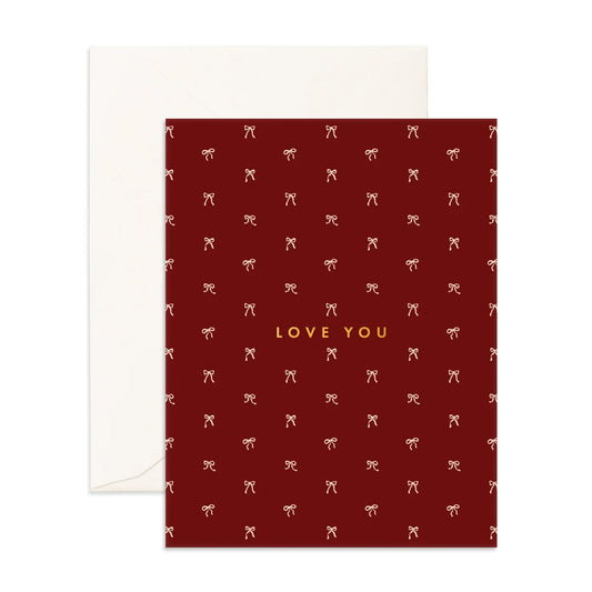 Love You Tiny Bows Cherry Greeting Card