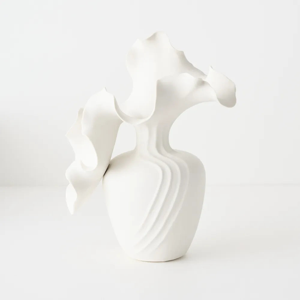 Elaria Vase - White - 24 x 28cm