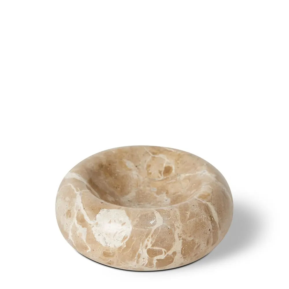 Nava Beige Marble Trinket Bowl - Stone - 10 x 10 x 4cm