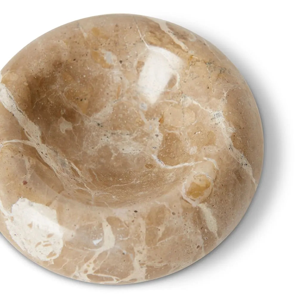 Nava Beige Marble Trinket Bowl - Stone - 10 x 10 x 4cm