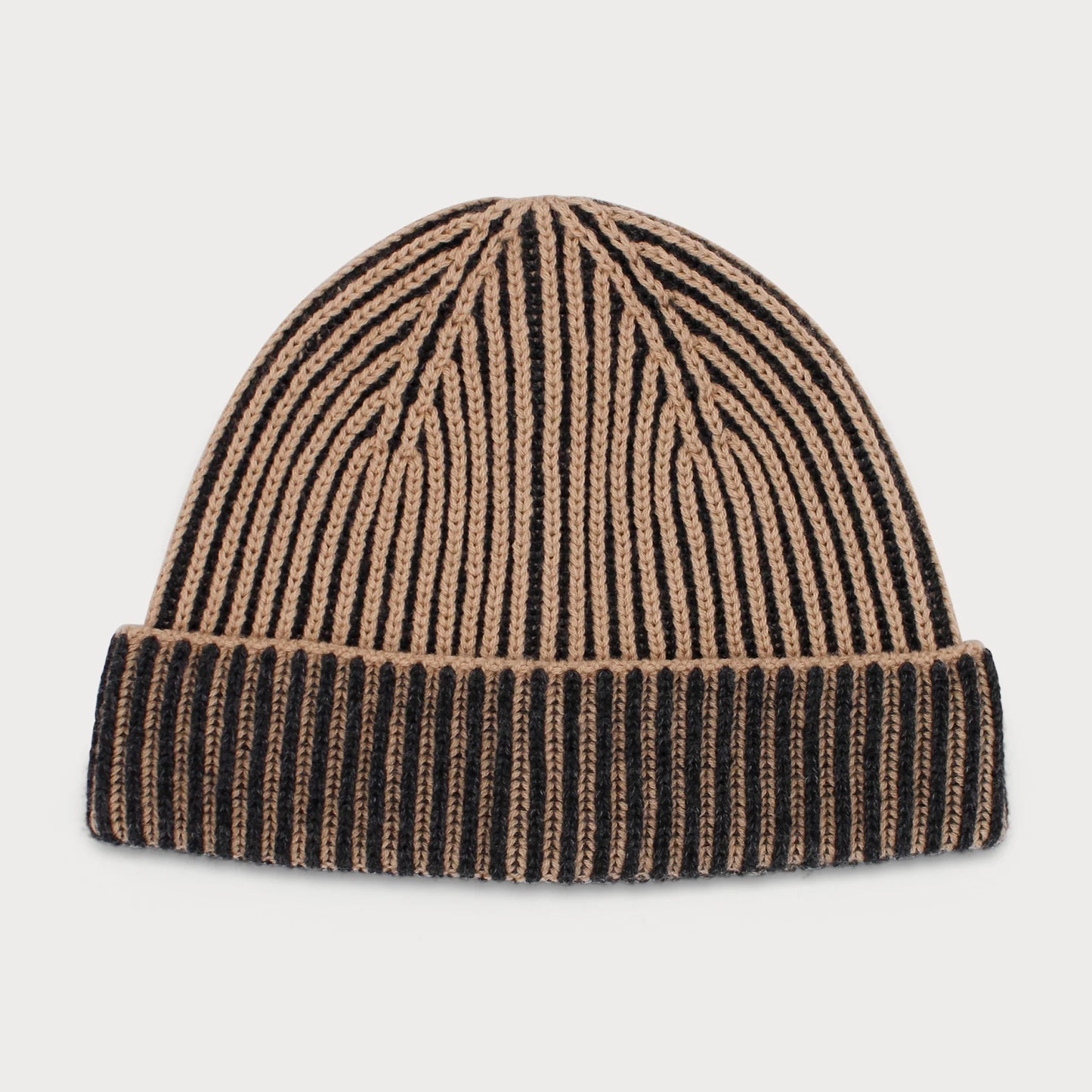 Arista Recycled-Polyester Ribbed Knit Beanie in Charcoal Black