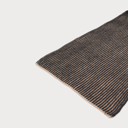 Arista Recycled-Polyester Ribbed Knit Scarf in Charcoal Black