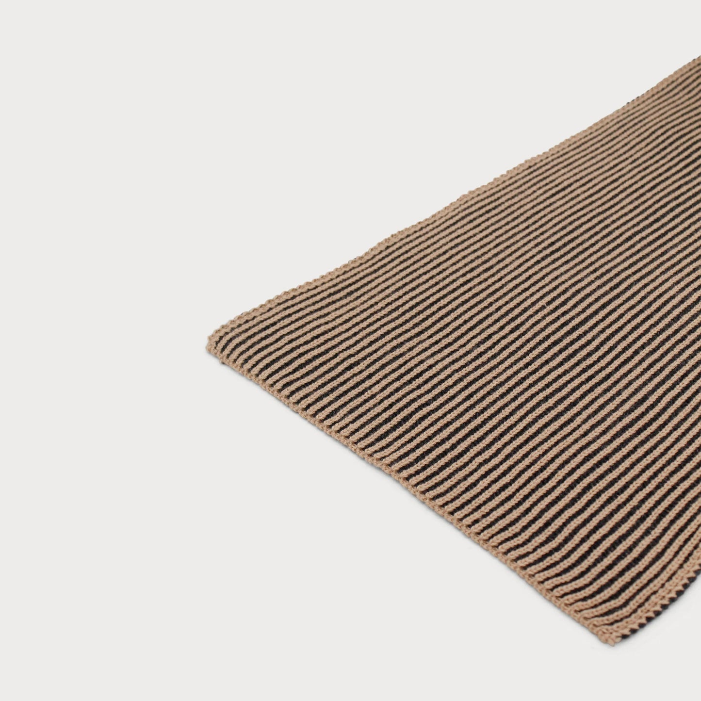 Arista Recycled-Polyester Ribbed Knit Scarf in Charcoal Black