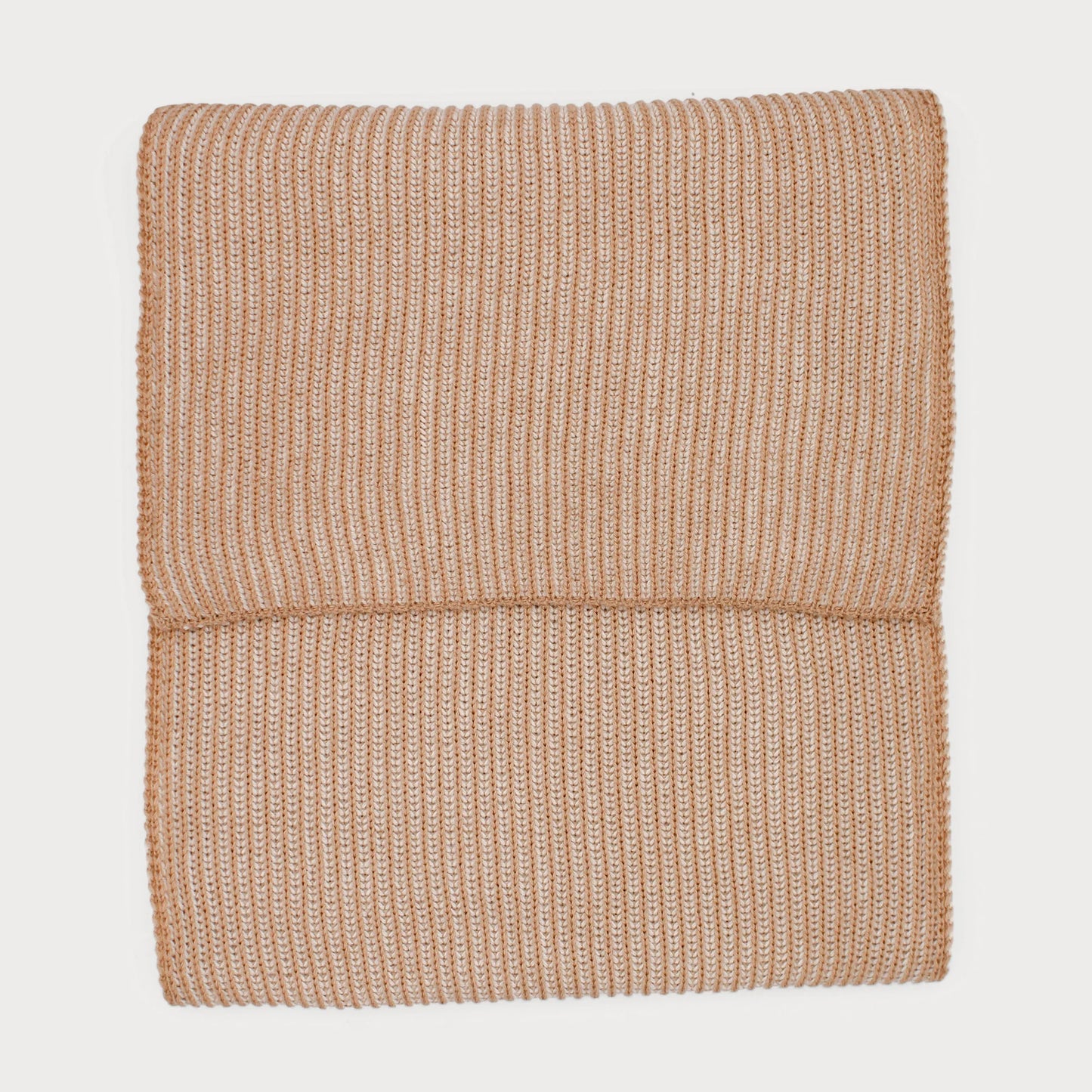 Arista Recycled-Polyester Ribbed Knit Scarf in Beige