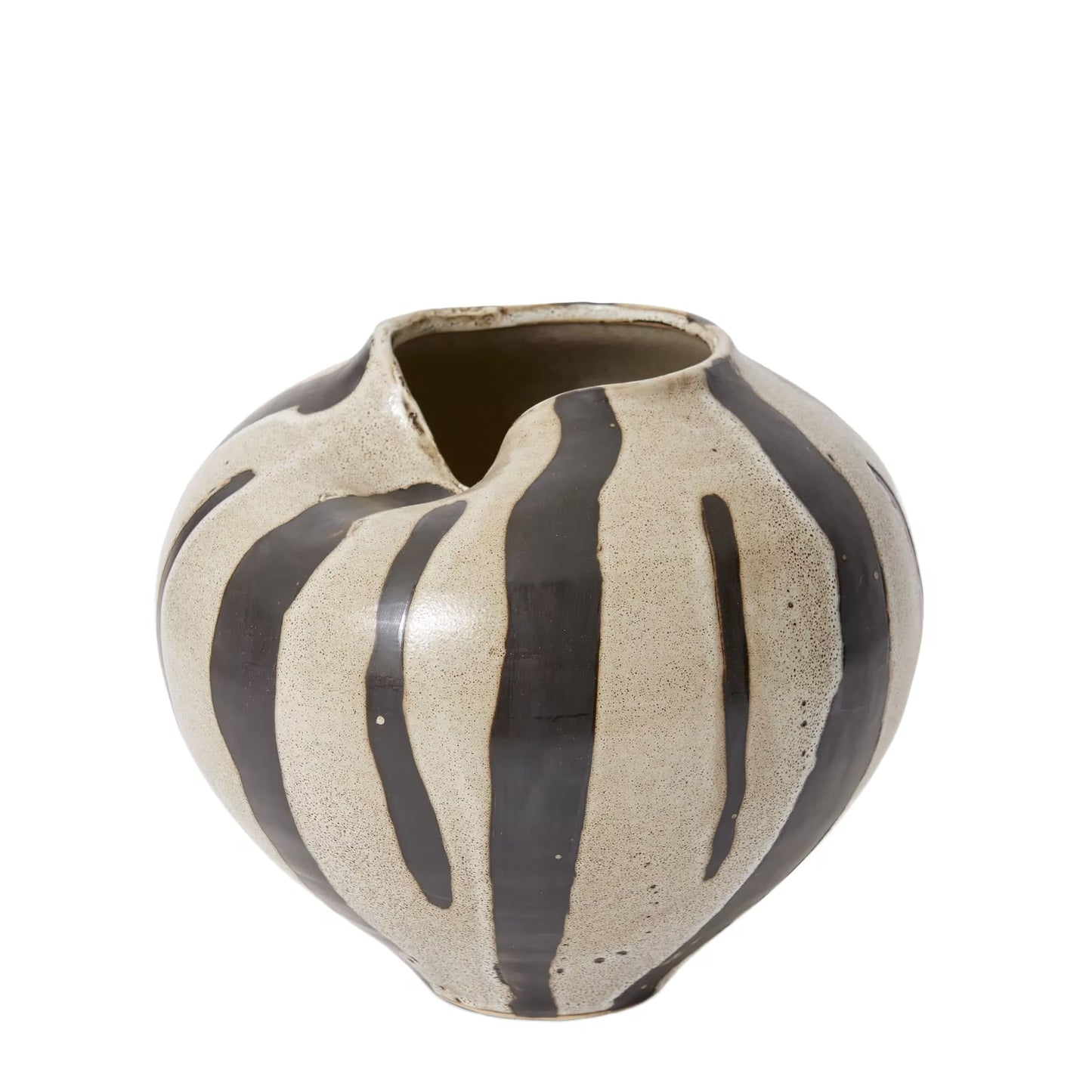 Cayman Vase - Black/ Beige - 23x23x20 cm