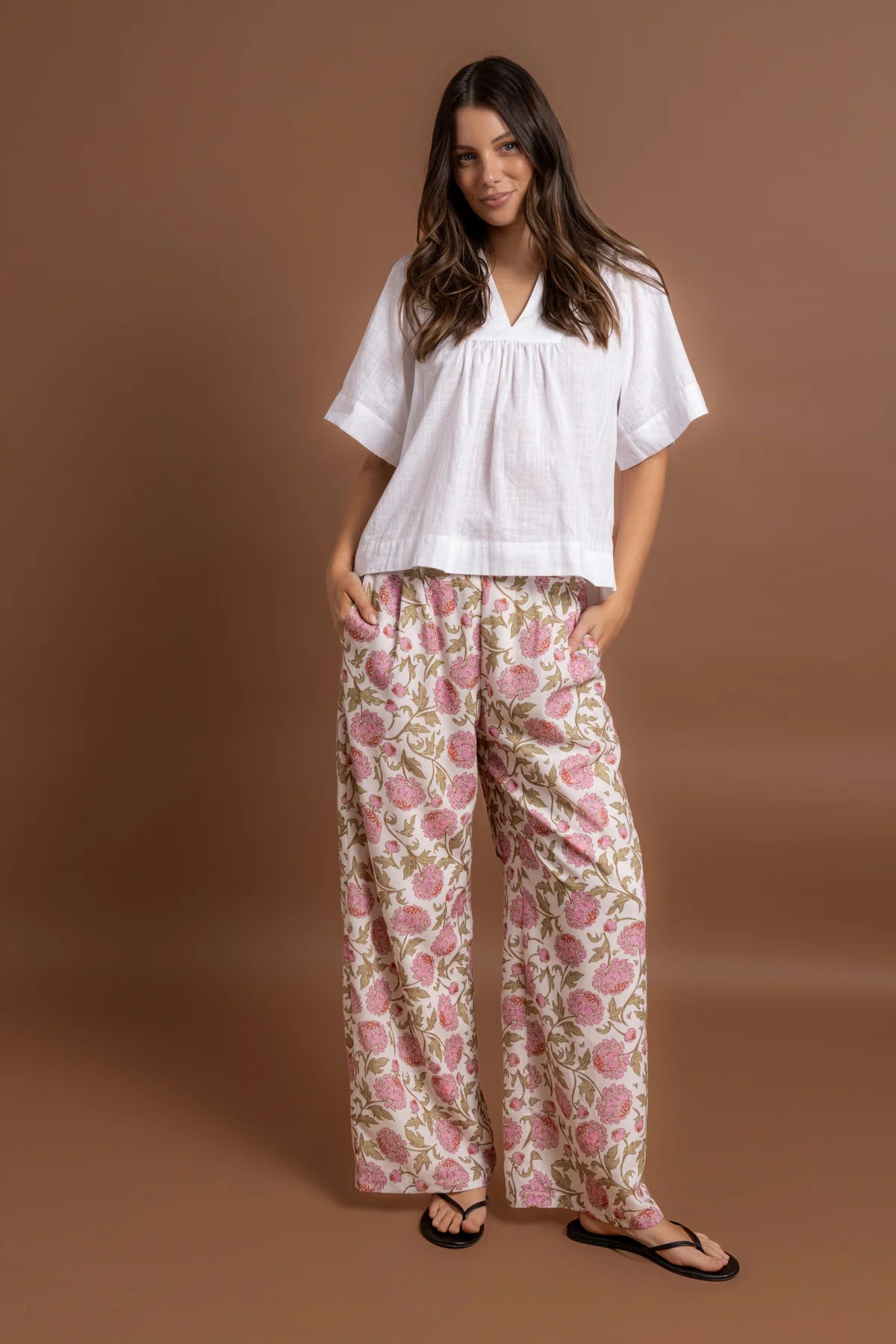 Brynn Pant - Pink Floral