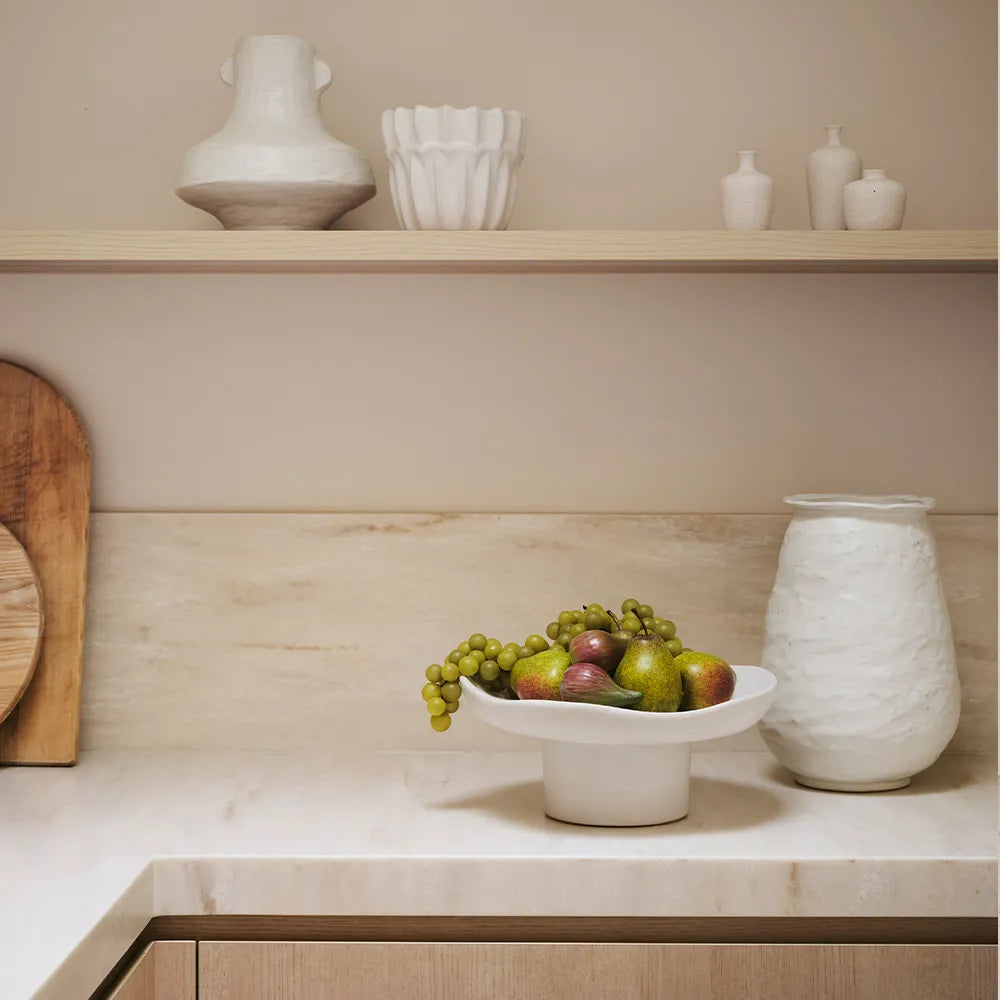 Fisko Pedestal Stand - white - 15cmh x 33cmd