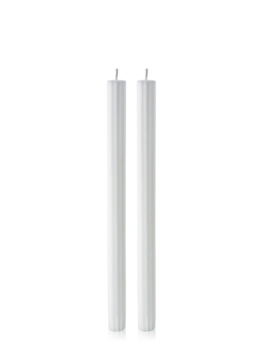 White 30cm Fluted Dinner Candle