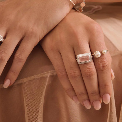 Rose Quartz Ring Sterling Silver