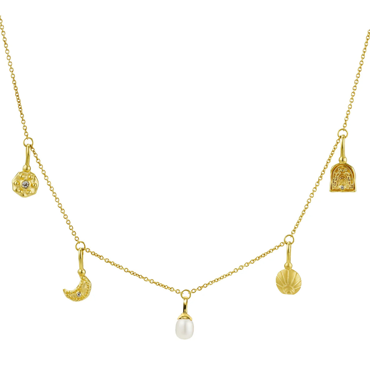Sea & Sky Charm Necklace - Yellow Gold