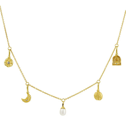 Sea & Sky Charm Necklace - Yellow Gold