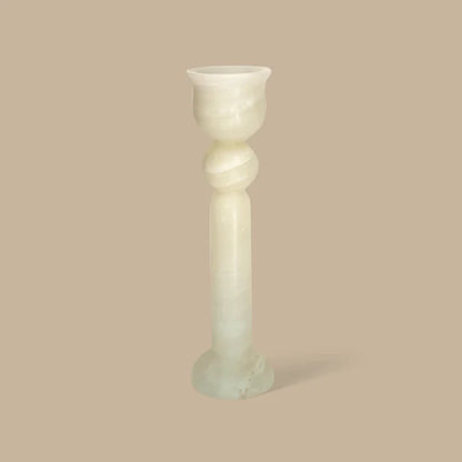 Bell Candle Holder Tall - White Onyx