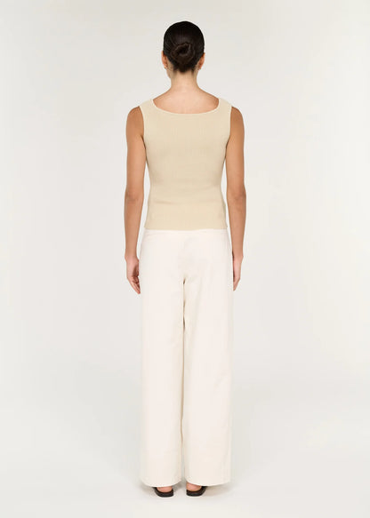 Moda Reversible Knit Tank - Ecru