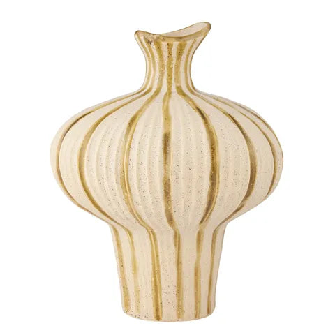 Alessia Ceramic Vase 27 x 34cm in Ivory/olive