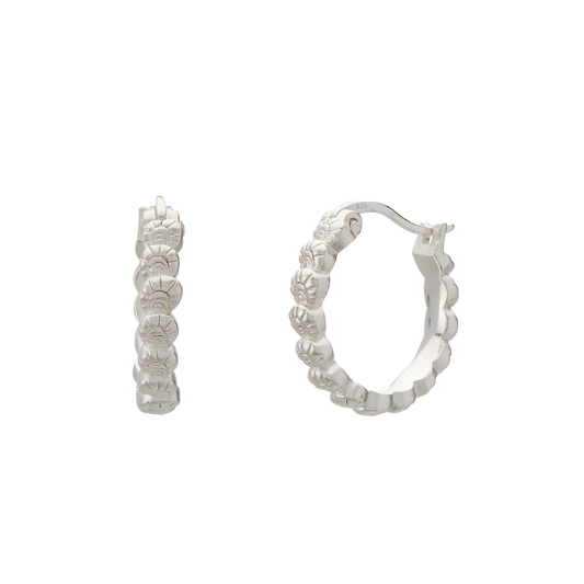 Soul Protector Small Shell Hoops - Silver