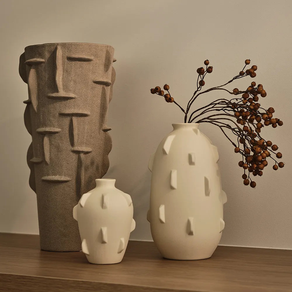 Trapani Vase - Ivory - 13 x 13 x 18