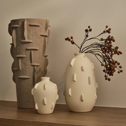 Trapani Vase - Ivory - 13 x 13 x 18