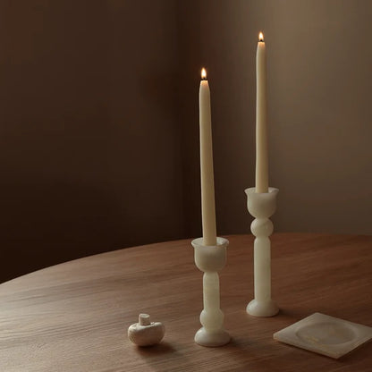 Bell Candle Holder Tall - White Onyx