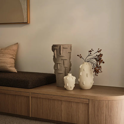 Trapani Vase - Ivory - 13 x 13 x 18