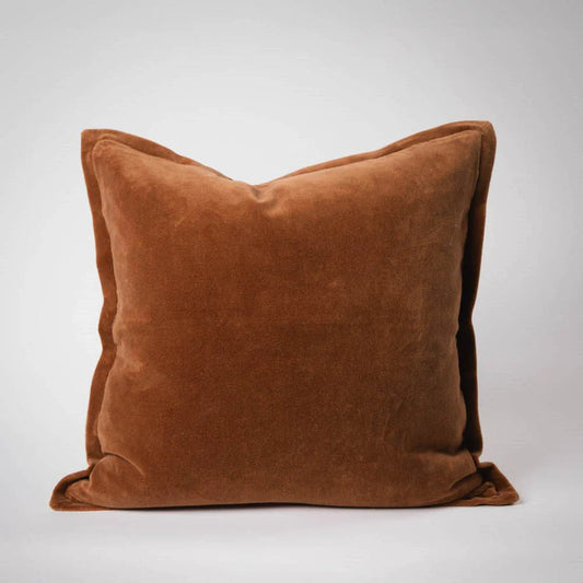 Evelyn Velvet Cushion - Nutmeg - Filled Cushion / 50x50cm