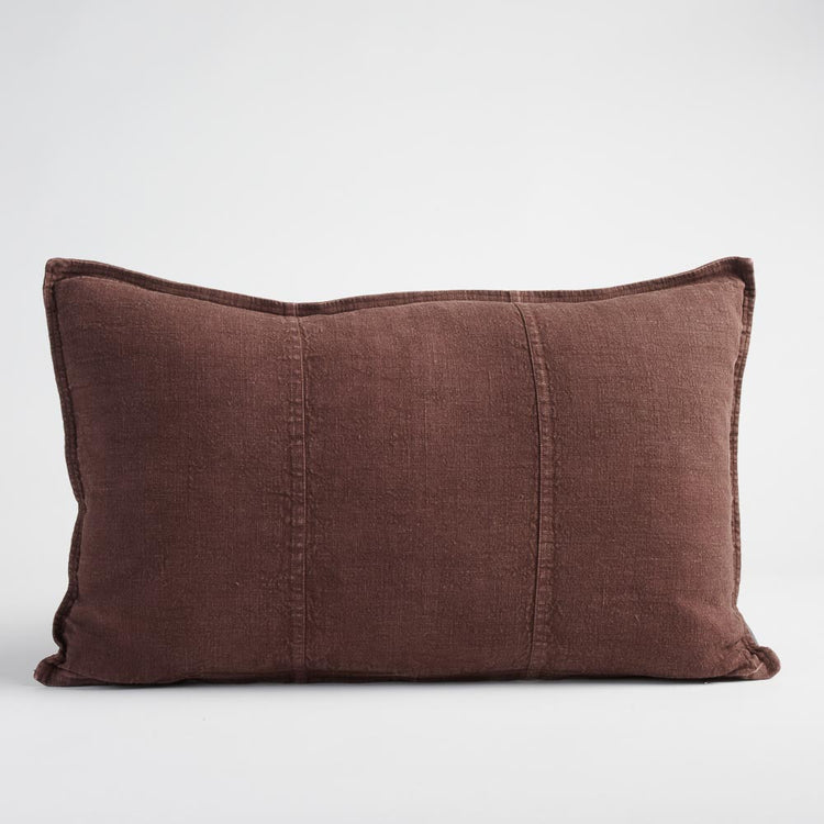 Luca Linen Cushion - Chocolate - Filled Cushion / 40x60cm