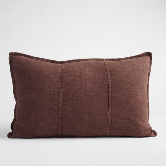 Luca Linen Cushion - Chocolate - Filled Cushion / 40x60cm