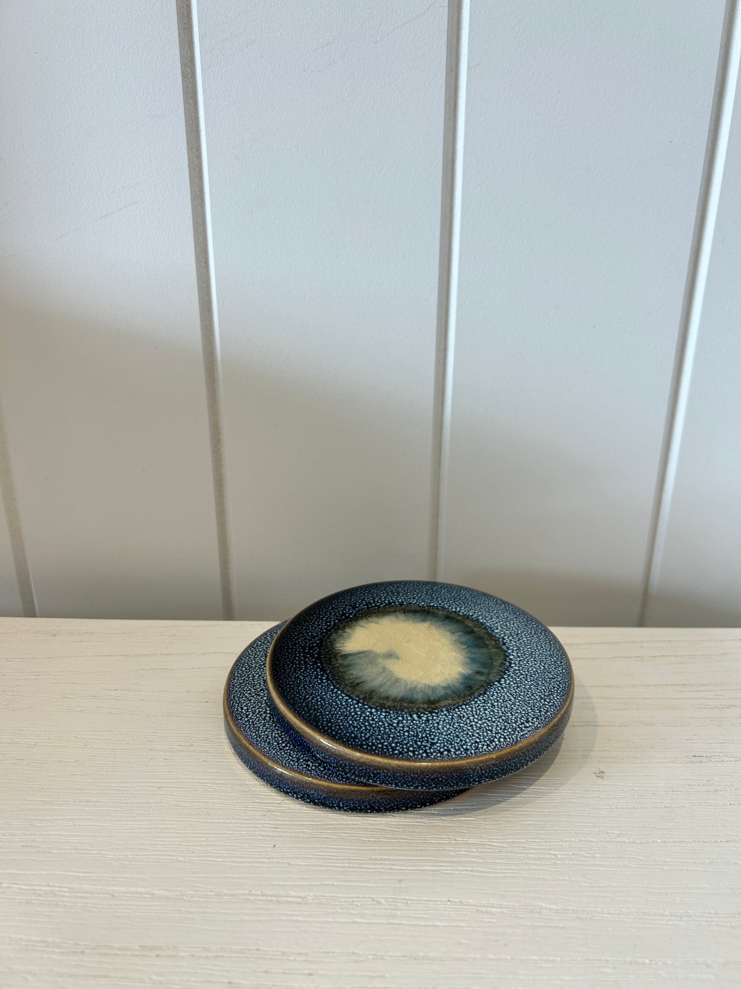 Organic Ceramic Coaster Deep Blue Set of 2