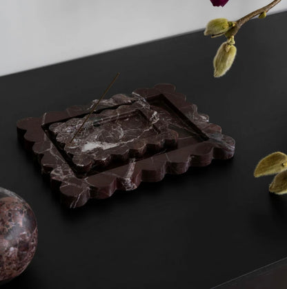 Palazzo Small Scalloped Tray - Rosso Levanto