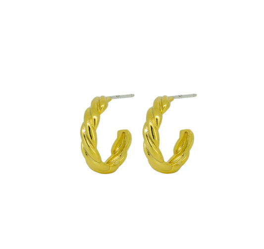 Ambre Twist Hoop Earrings - Gold
