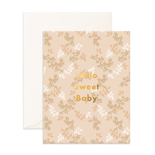 Hello Sweet Baby Cedarwood Card