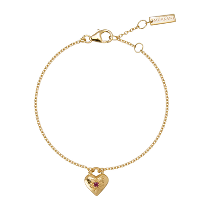 Love You Small Heart Bracelet in 18KT YG Plate