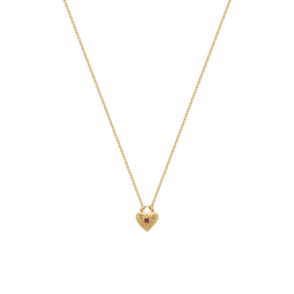 Love You Small Heart Necklace in 18KT YG Plate