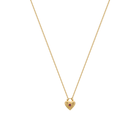 Love You Small Heart Necklace in 18KT YG Plate