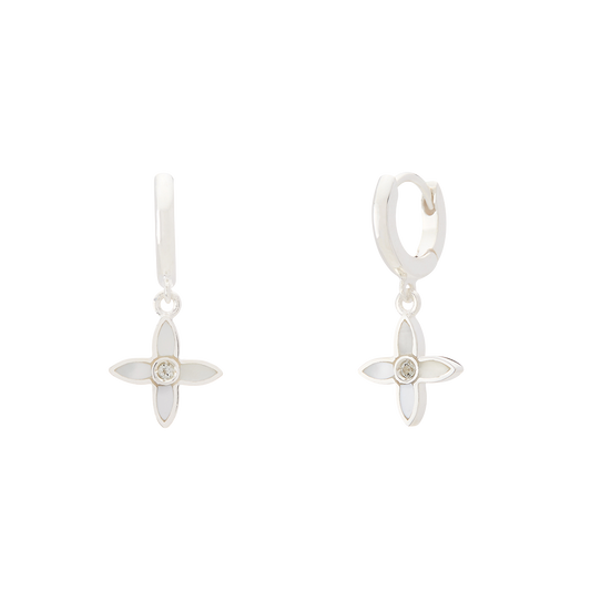 Desert Flower Huggie in Sterling Silver