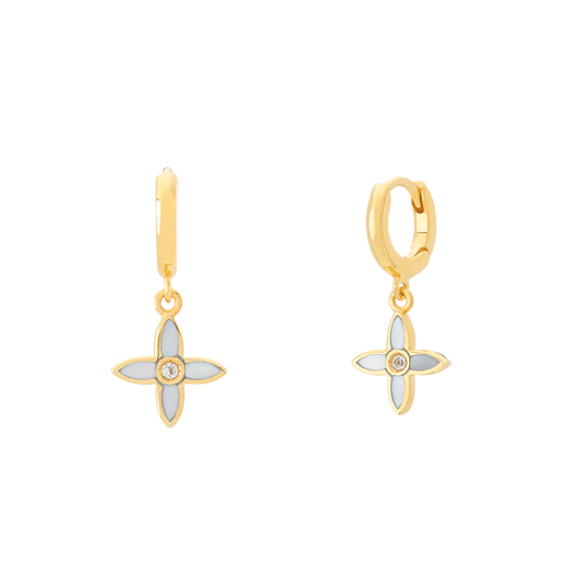 Desert Flower Huggie in 18kt YG