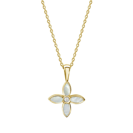 Desert Flower Charm with Necklace in 18kt YG