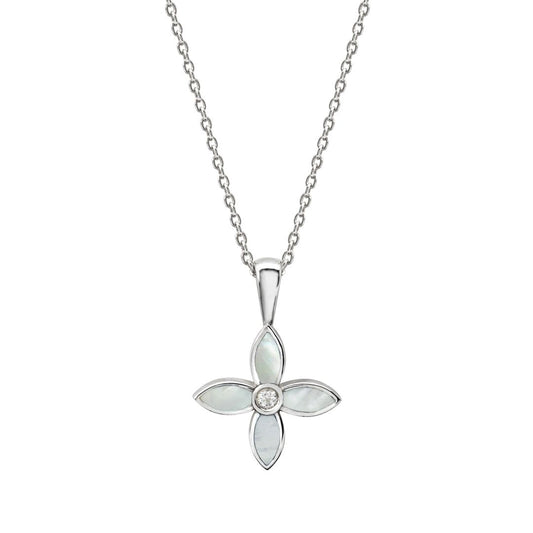 Desert Flower Charm with Necklace in Sterling Silver