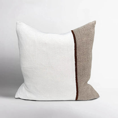 Bella Linen Cushion - Off White/Natural/Chocolate 60x60cm