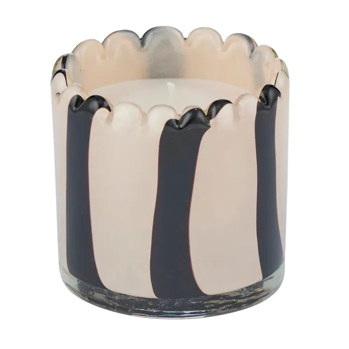 Billie Glass Candle - Ivory/Black