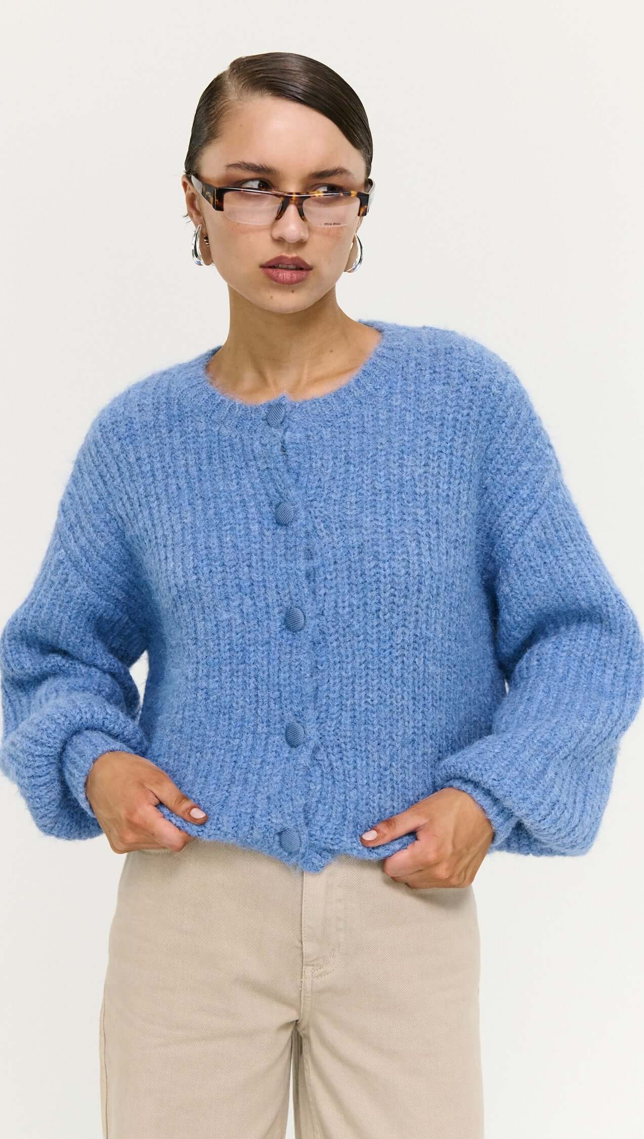 Elowen Cardigan - Steel Blue