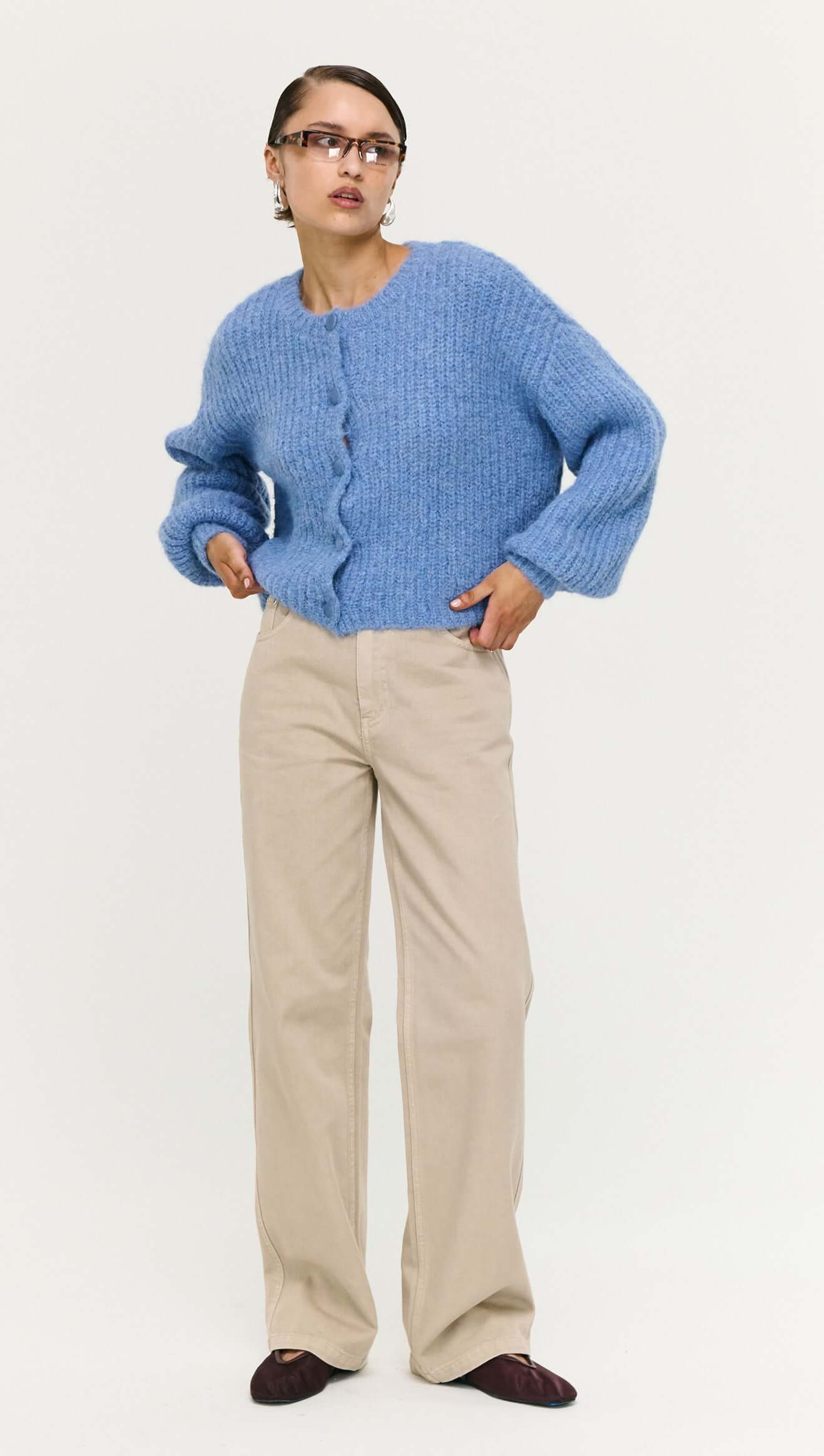 Elowen Cardigan - Steel Blue