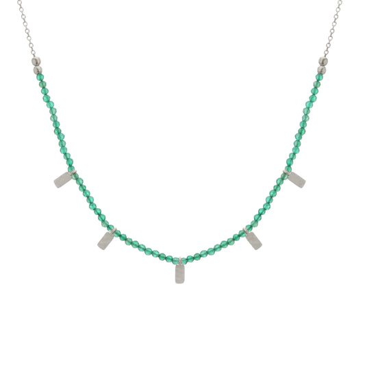 Wandering Soul Green Onyx Choker - Sterling Silver