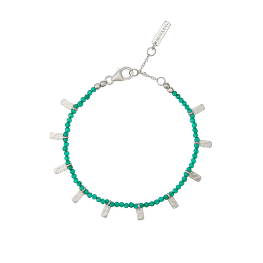 Wandering Soul Green Onyx Bracelet - Sterling Silver