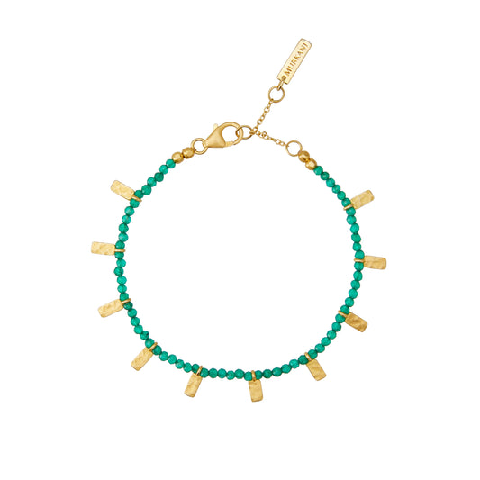 Wandering Soul Green Onyx Bracelet in 18kt YG Plate