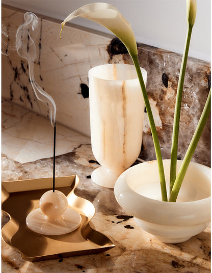 Orb White Onyx Incense Burner